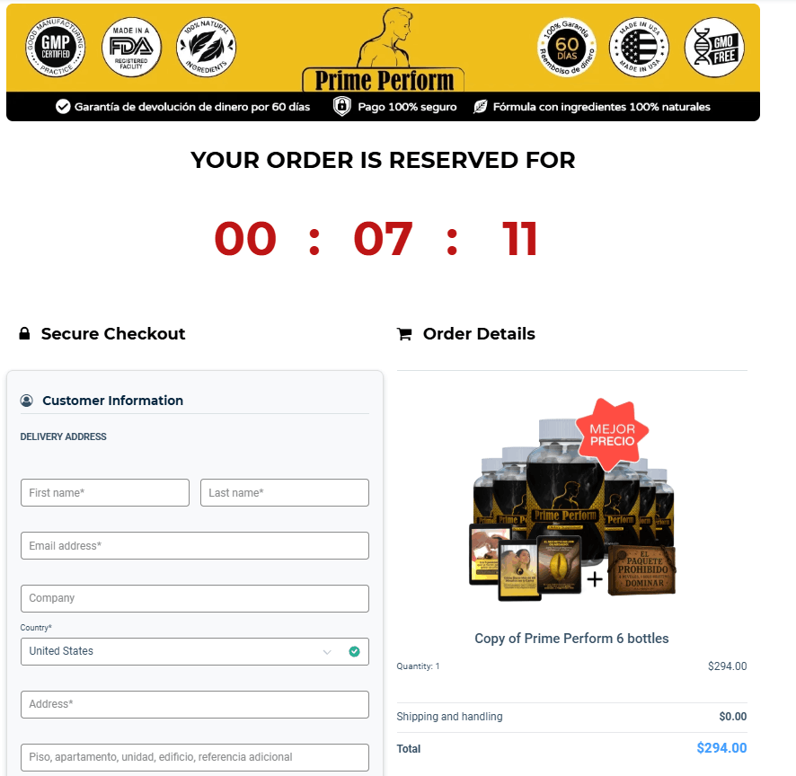 Prime Perform -Checkout